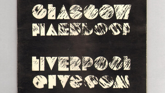 A bold typographic font that reads "Glasgow" and "Liverpool"