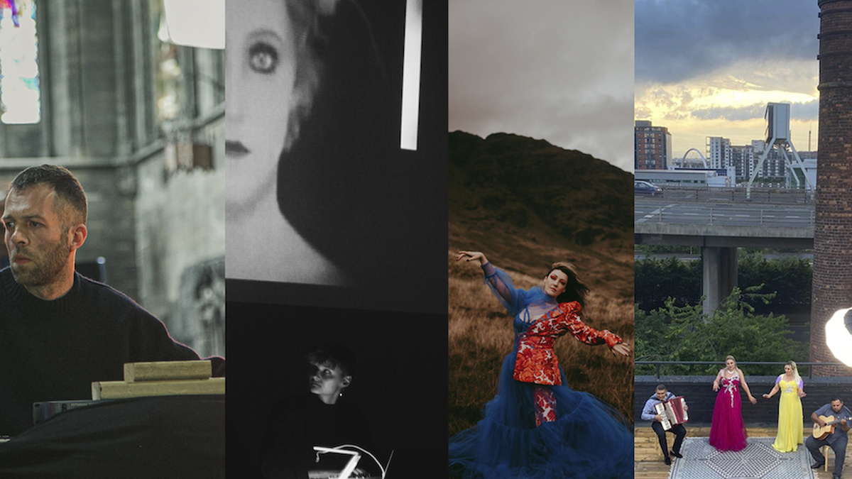 A composite image showing four different artists.