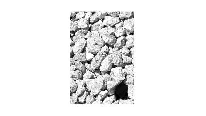 A black and white photograph of stones