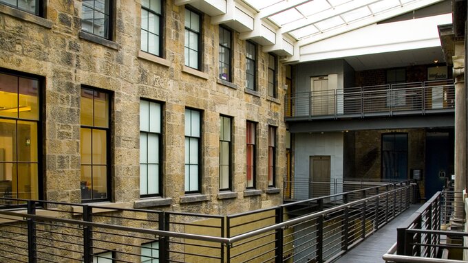 A view from the first floor CCA walkway.