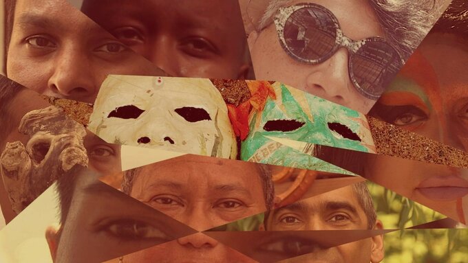 A collage of many different people’s faces, focusing on their eyes.