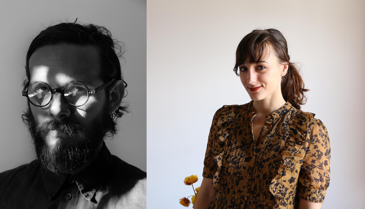 Two side-by-side portraits of Julian Dupont and Clara Melniczuk