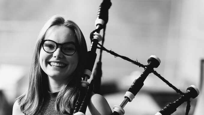 Photograph of piping student