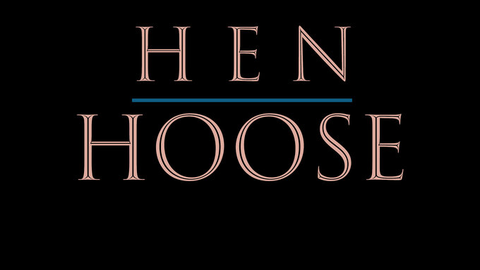 A black background with the words Hen Hoose