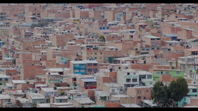 Neighborhood in Bogotá (Colombia) full of red brick houses