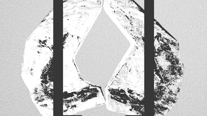 An abstract black and white illustration of the Westlothiana Fossil.