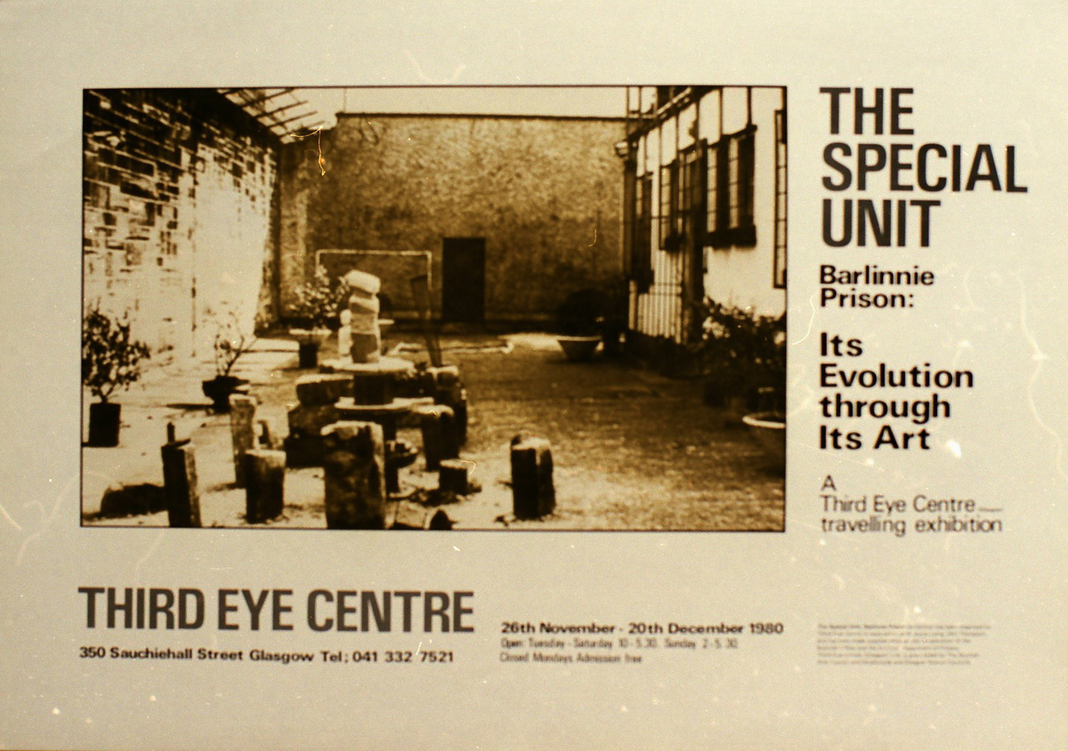 A poster with an image of an outdoor yard with blocks of stone and plants. The Special Unit is in large black text.