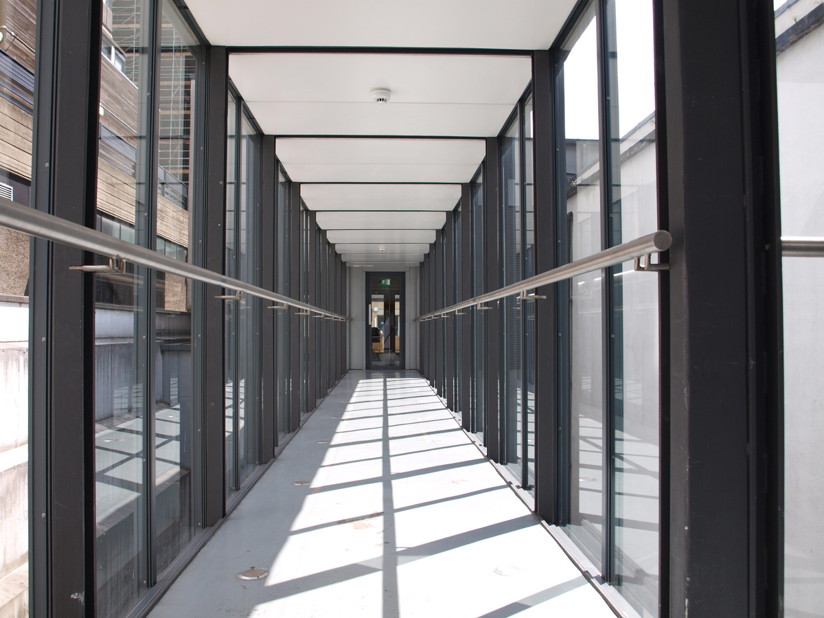 A photograph of the corridor that leads to the CCA clubroom.